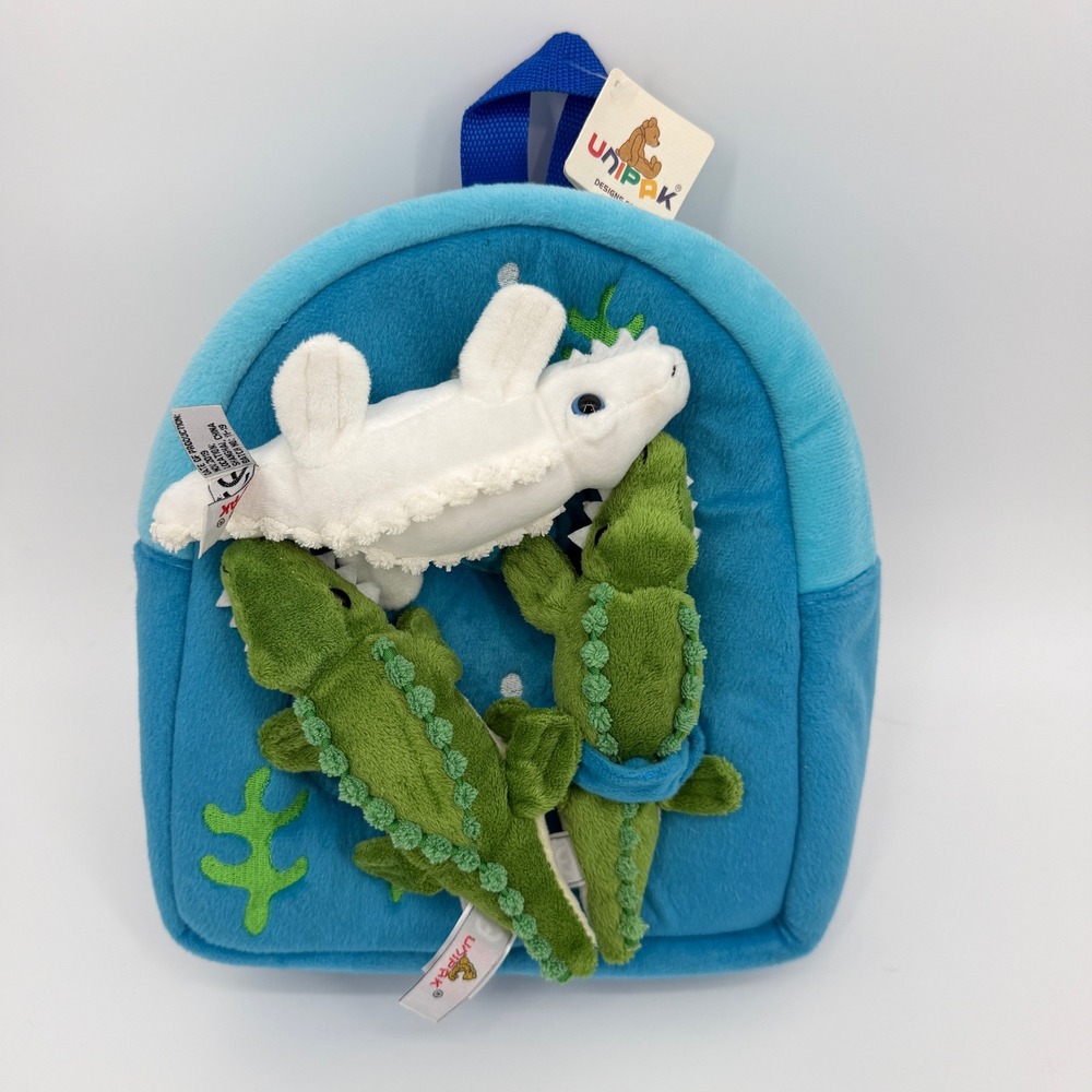 New Unipak Alligator Plush Blue Backpack